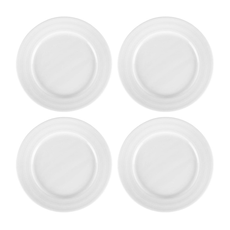 Porcelain Lizbon dia.7″ Round White Porcelain Plate (Set of 4)