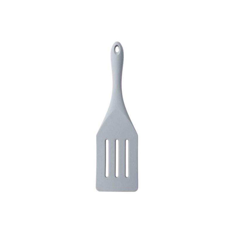 Spurtle Spatula – Wide Slotted Silicone – Gray