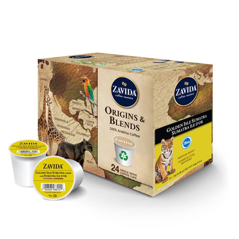 Zavida Golden Isle Sumatra Single-Serve Coffee Pods (Box of 24)