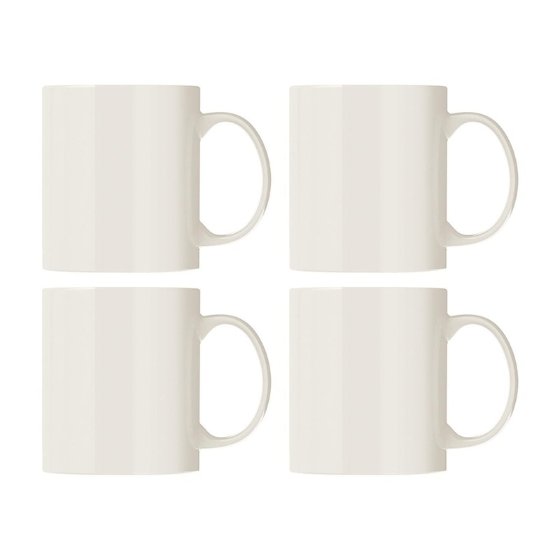 Banquet dia.3.25″ h:3.75″ 12 oz. Round Warm White Porcelain Mug (Set of 4)
