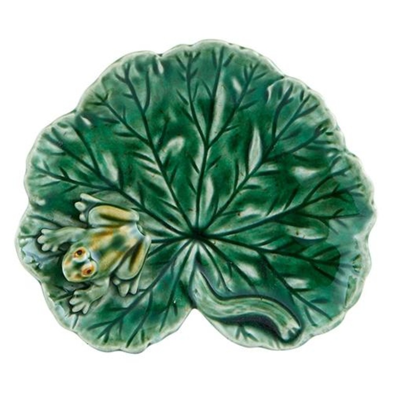 Bordallo Pinheiro Geranium Leaf with Frog