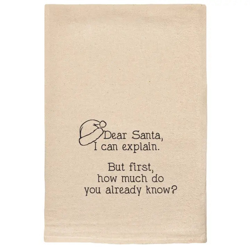 Ellembee Dear Santa I Can Explain | Christmas Decor Kitchen Towels