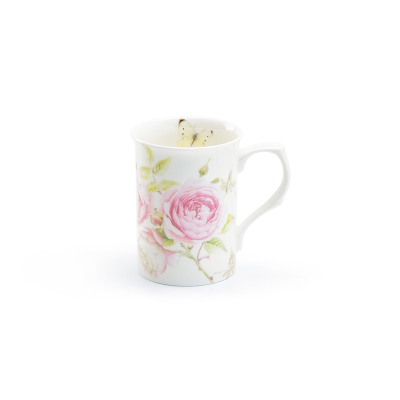 Beau Rose and Butterfly Bone China Mug