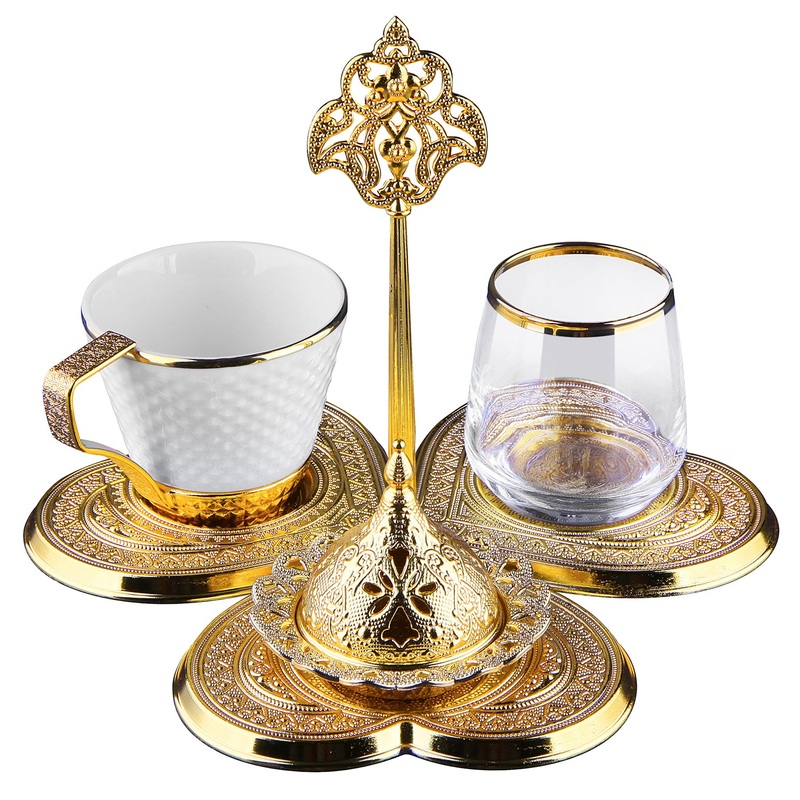 Bride-groom Seljuk Single Presentation Coffee Cup Set, Gold, 2.87 Oz
