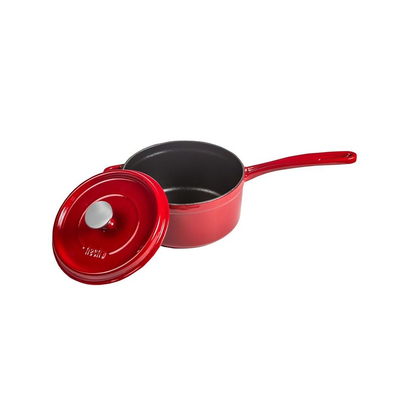 Cast Iron dia.6.75″ h:5″ Round Red Cast Iron Saucepan