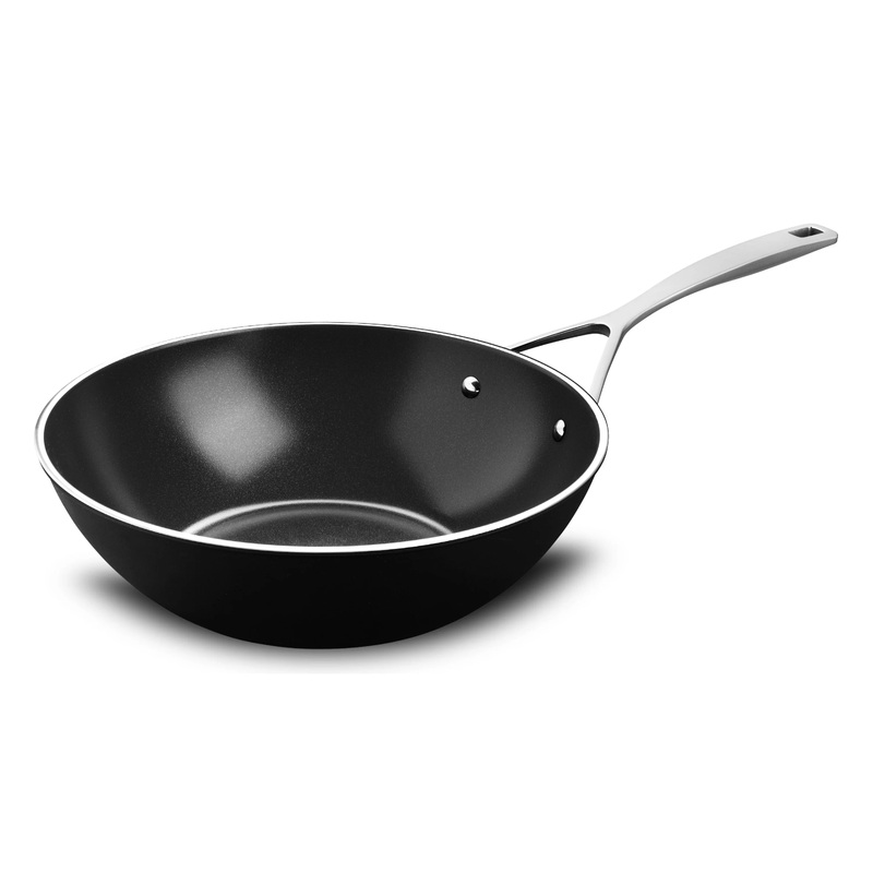 Demeyere AluPro 12″ Ceramic Nonstick Flat Bottom Wok
