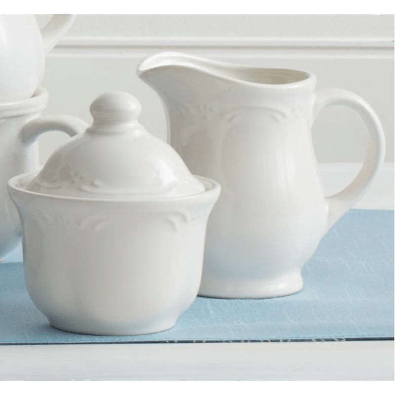 Filigree Sugar Bowl and Creamer Set