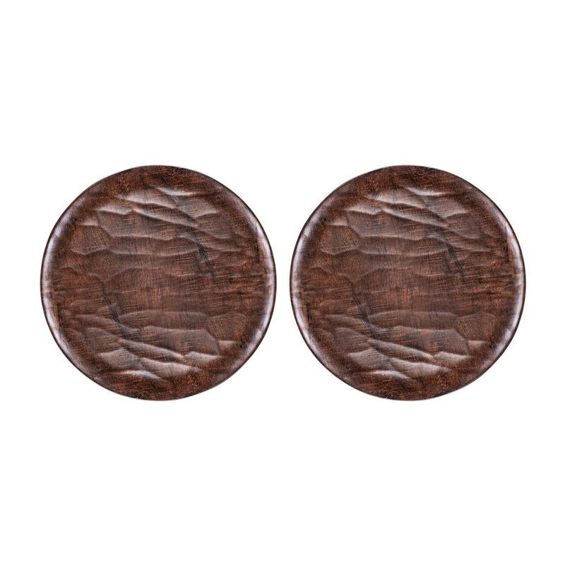 Turgla Composite dia.11″ Round Brown Composite Plate (Set of 2)
