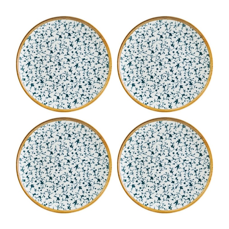 Calif dia.10.5″ Round Decorated Porcelain Plate (Set of 4)