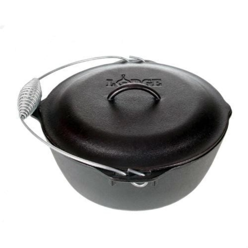 Lodge Pro Logic Cast Iron 5 qt. Dutch Oven w/Spiral Bail and Iron Cover