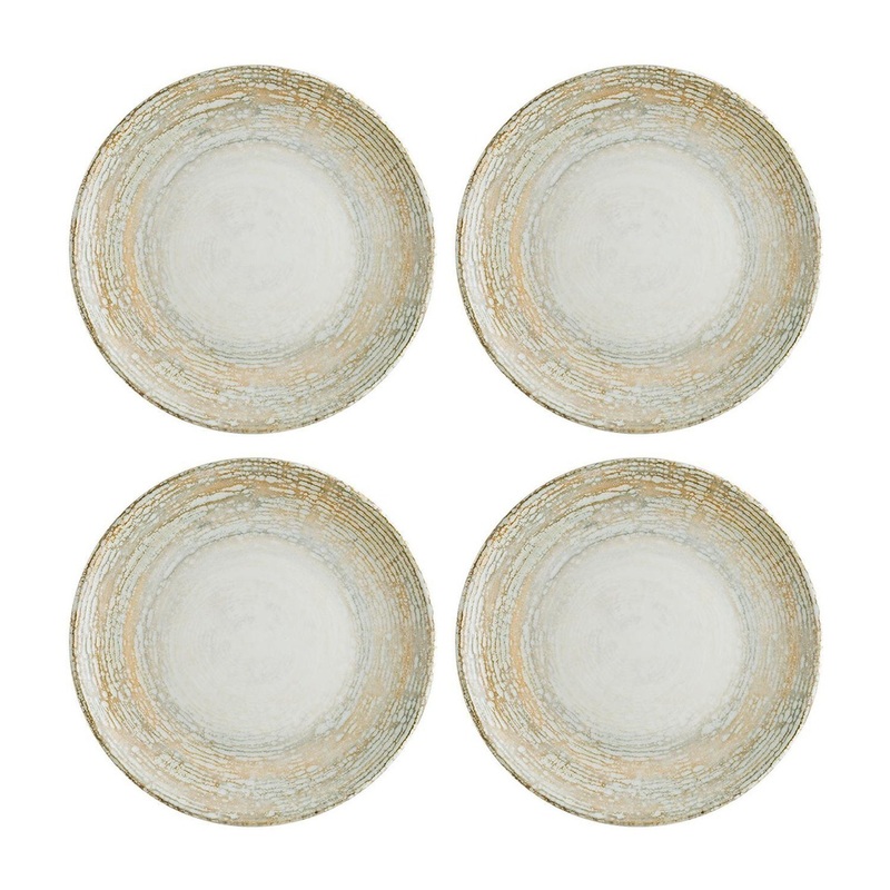 Patera dia.6.75″ Round Decorated Porcelain Plate (Set of 4)