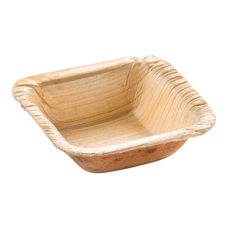 Square Palm Leaf Eco Friendly Mini Disposable Bowls (3 oz.)