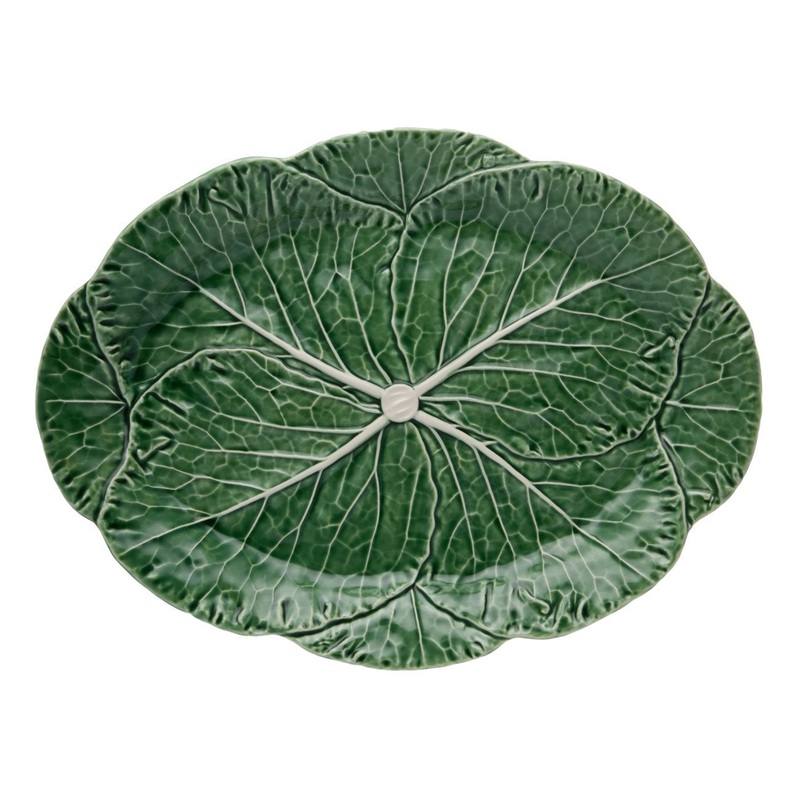 Bordallo Pinheiro Cabbage Green Oval Platter, Large