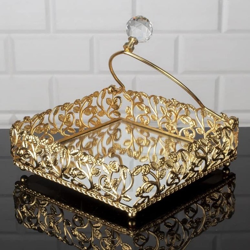 Handmade Mirror Napkin Holder for Table, 7.9 in