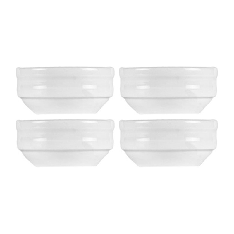 Porcelain Lizbon dia.2.25″ h:1″ 1 oz. Round White Porcelain Bowl (Set of 4)