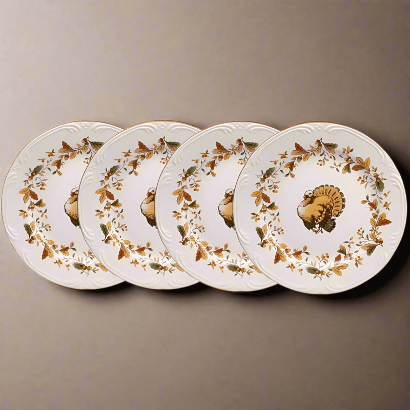 Autumn Berry Set of 4 Turkey Salad Plates