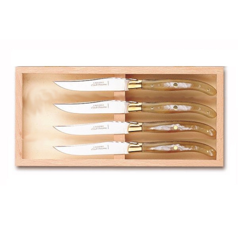 Claude Dozorme Laguiole Steak Knives – Light Horn