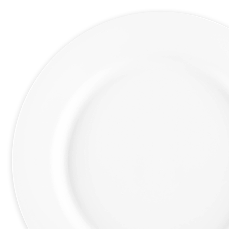 Matte Milk White Round Disposable Plastic Dinner Plates (10″)