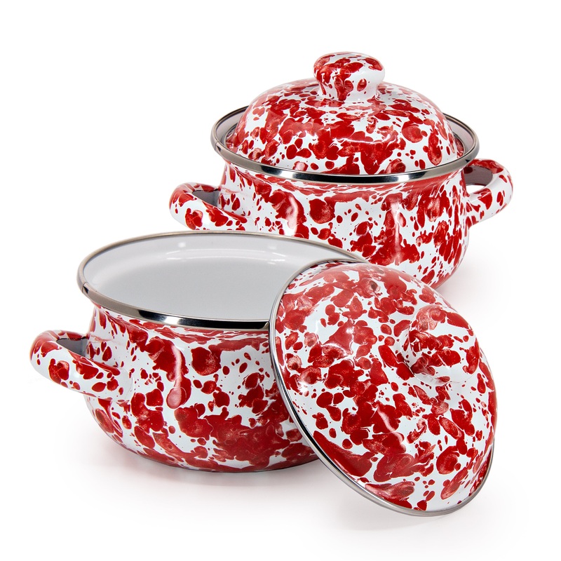 Red Swirl Petite Tureens – Set of 2