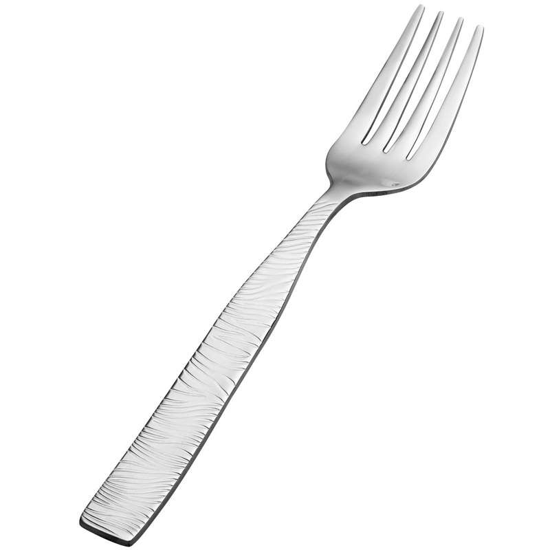 Bon Chef S2907 Safari 7 1/8″ 18/10 Stainless Steel Salad / Dessert Fork – 12/Pack