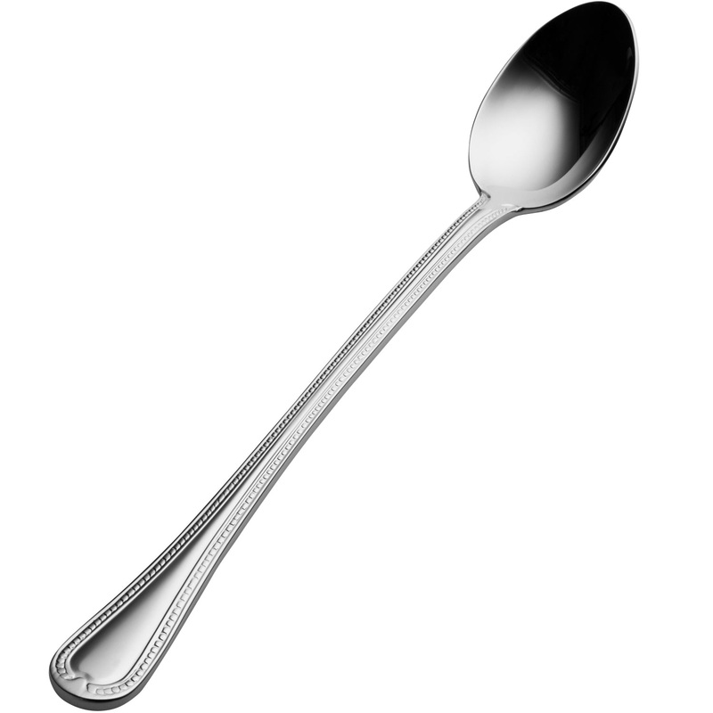 Bon Chef S702 Bolero 7 3/8″ 18/10 Extra Heavy Weight Stainless Steel Iced Tea Spoon – 12/Pack