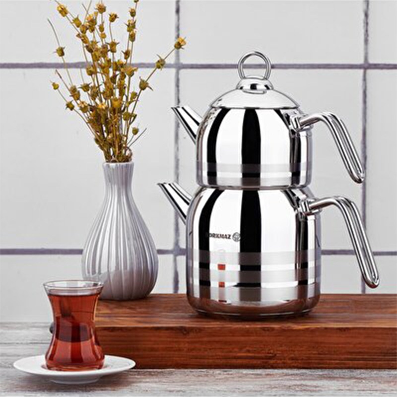 Korkmaz Mega Largo Stainless Steel Teapot Set, 6.7 qt