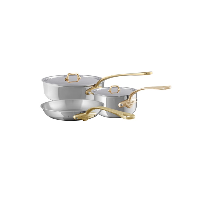 Mauviel M’COOK B 5-Ply 5-Piece Cookware Set With Brass Handles
