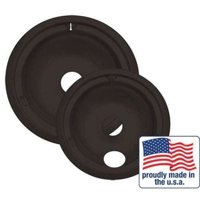 Range Kleen Drip Pans Style C in Black (Set of 2)