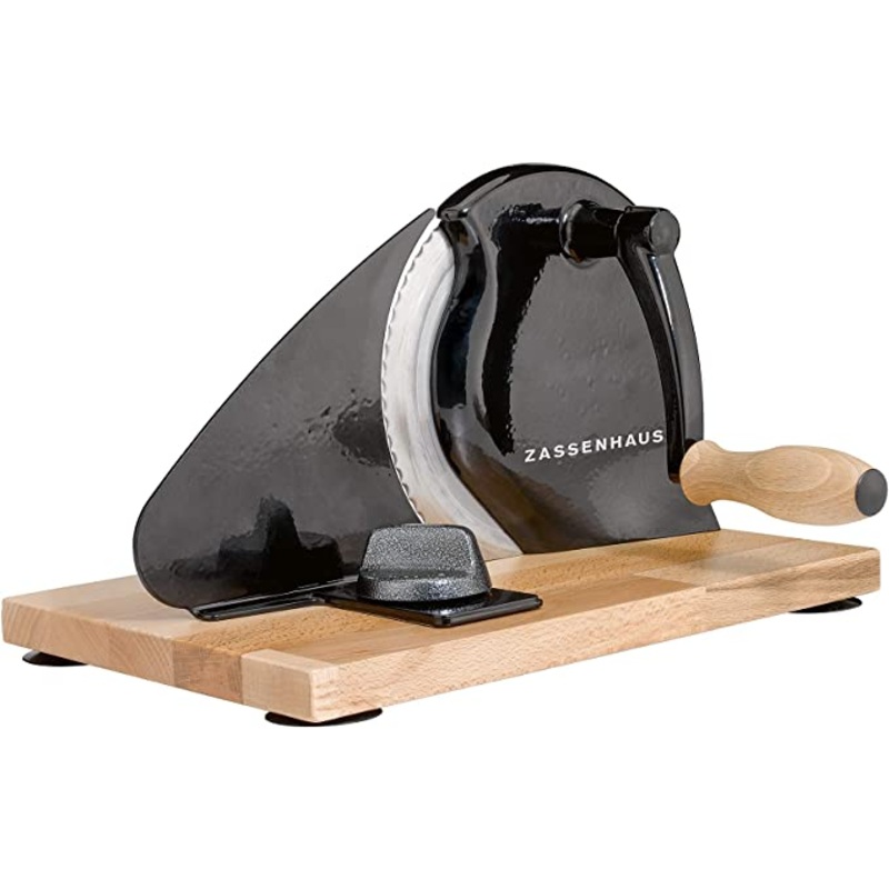 Zassenhaus Manual Bread Slicer Classic Hand Crank 11 3/4″ x 8″ – Black
