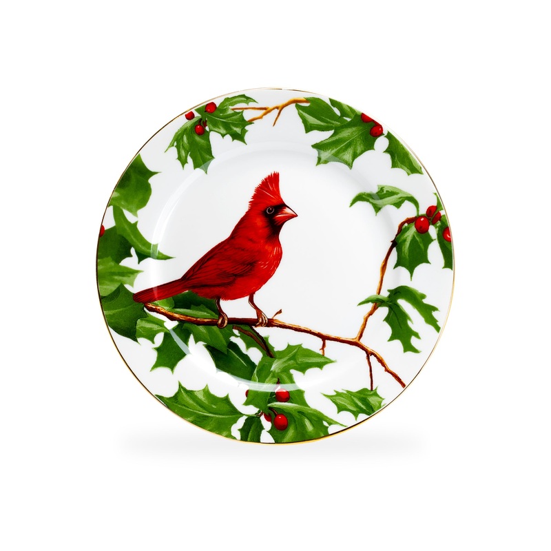 8″ Red Cardinal Fine Porcelain Dessert Plate