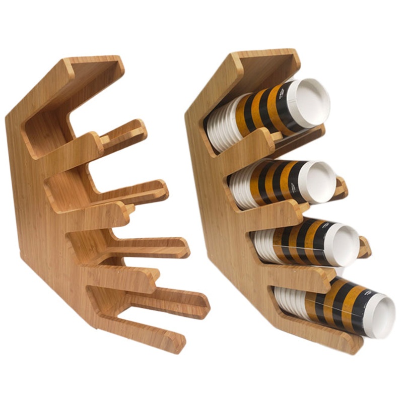 Bamboo 4 Section Cup Rack