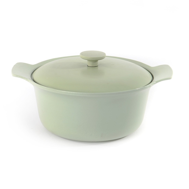 BergHOFF Ron 10″ Cast Iron Stockpot 4.4Qt., Green, Matching Lid