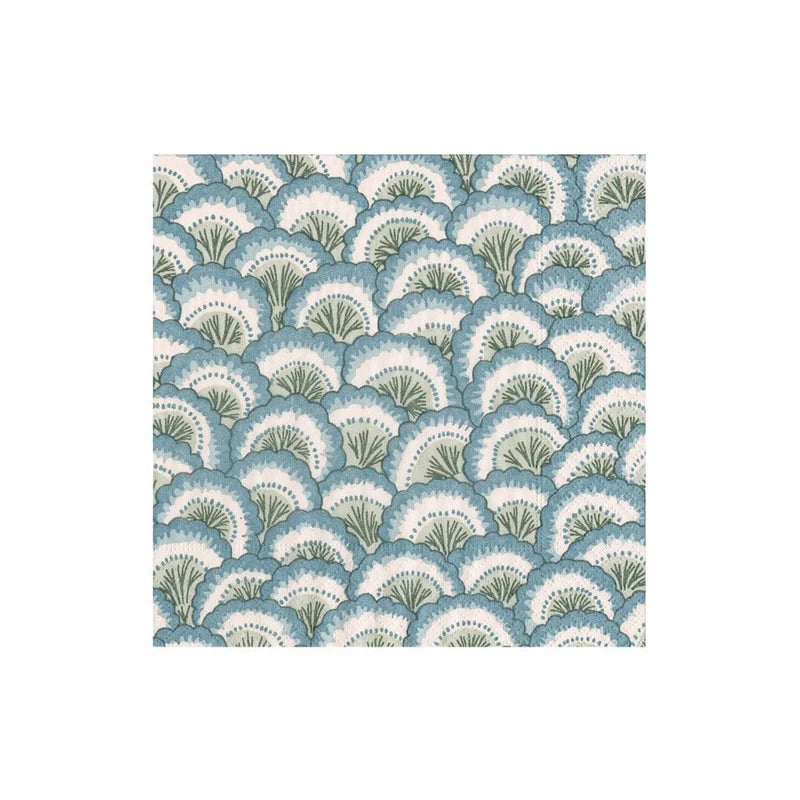 Caspari Pontchartrain Scallop Blue Cocktail Napkins – 20 Per Package