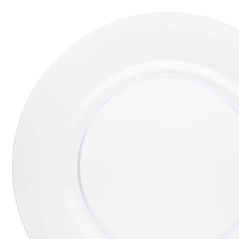 Clear Round Disposable Plastic Charger Plates (13″)