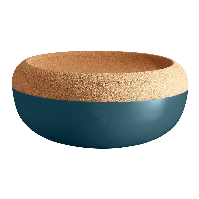 Emile Henry Large Food Storage Bowl, 14.1-Inch, Blue Flame