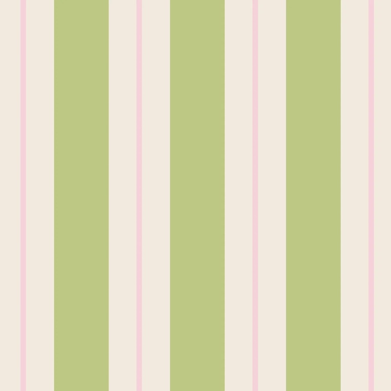 Hester & Cook Green & Pink Awning Stripe Cocktail Napkins