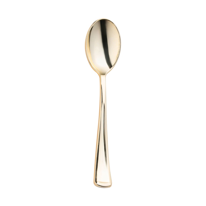 Shiny Metallic Gold Plastic Spoons