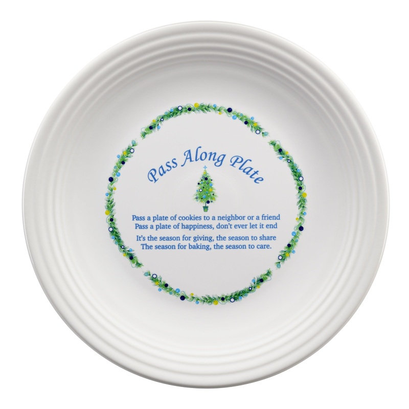 Fiesta Blue Christmas Tree Pass Along Plate