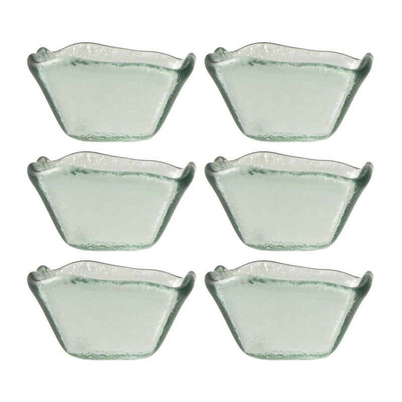 Glass Dinnerware 2.25″ x 2.25″ x h:1.5″ 2 oz. Square Transparent Green Glass Ramekin (Set of 6)