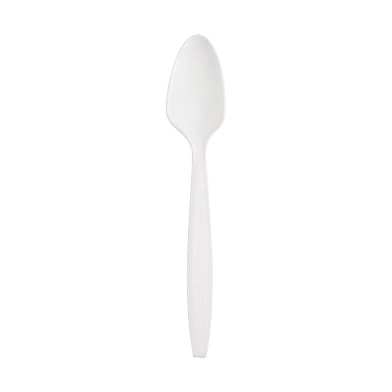White Plastic Disposable Spoons