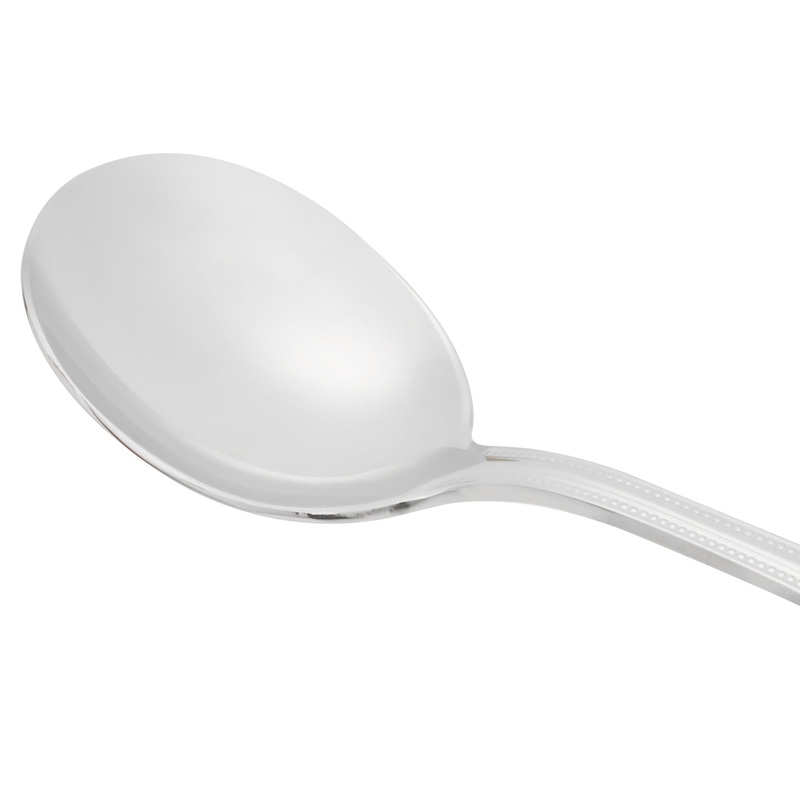 World Tableware 407 004 Calais 7 7/8″ 18/8 Stainless Steel Extra Heavy Weight Round Soup Spoon – 12/Pack