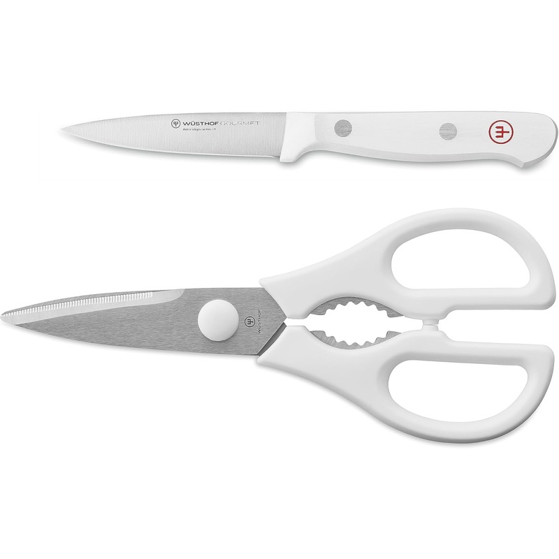 Wusthof Gourmet White – 2 Pc. Shear & Spear Point Paring Knife Set