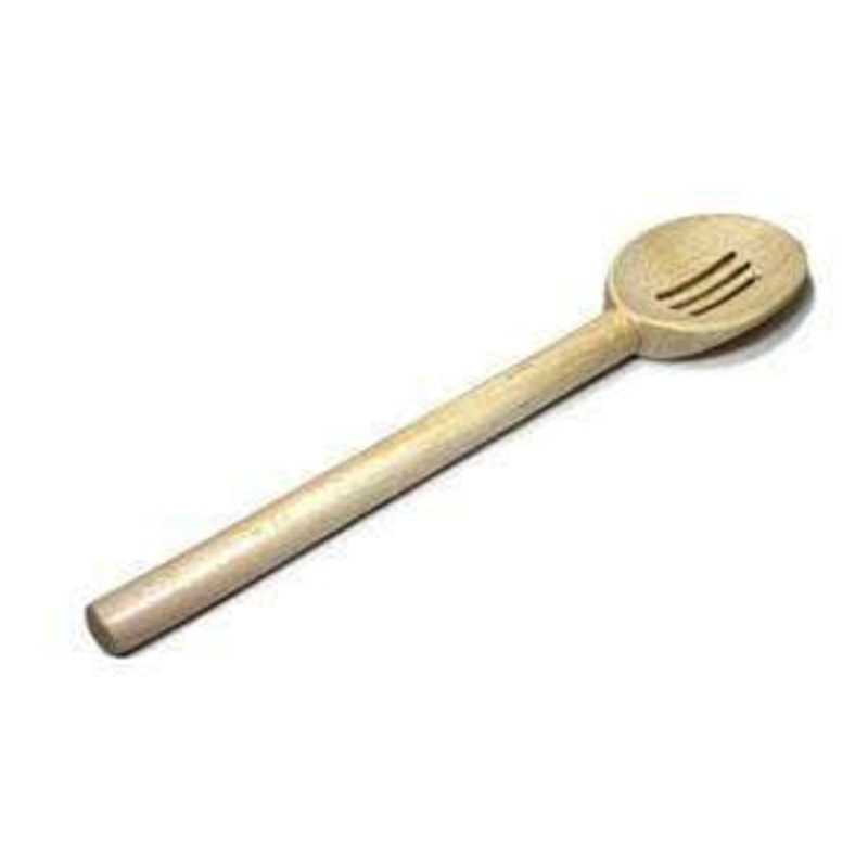 12in Beech Slotted Spoon