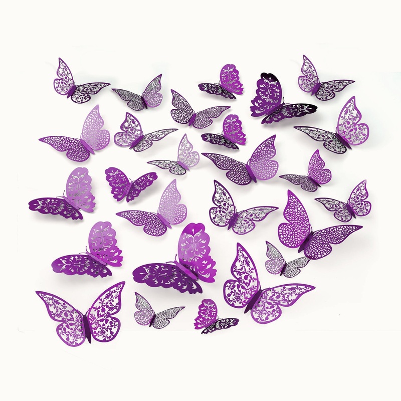 3D Butterfly Wall Decor – 48 Pieces