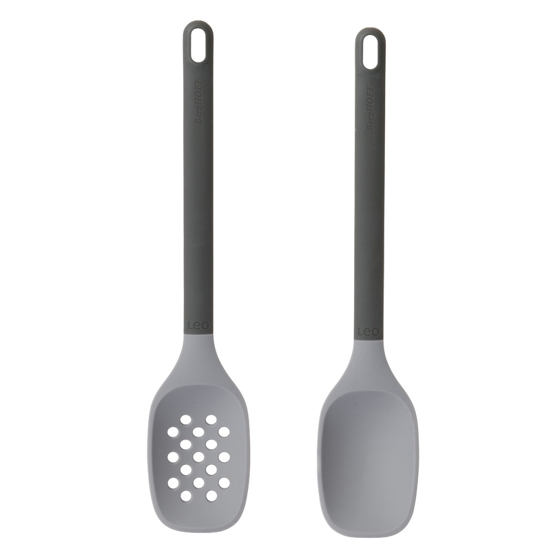 BergHOFF Leo 2Pc Utensil Serve Set, Heat-resistant Silicone, Gray
