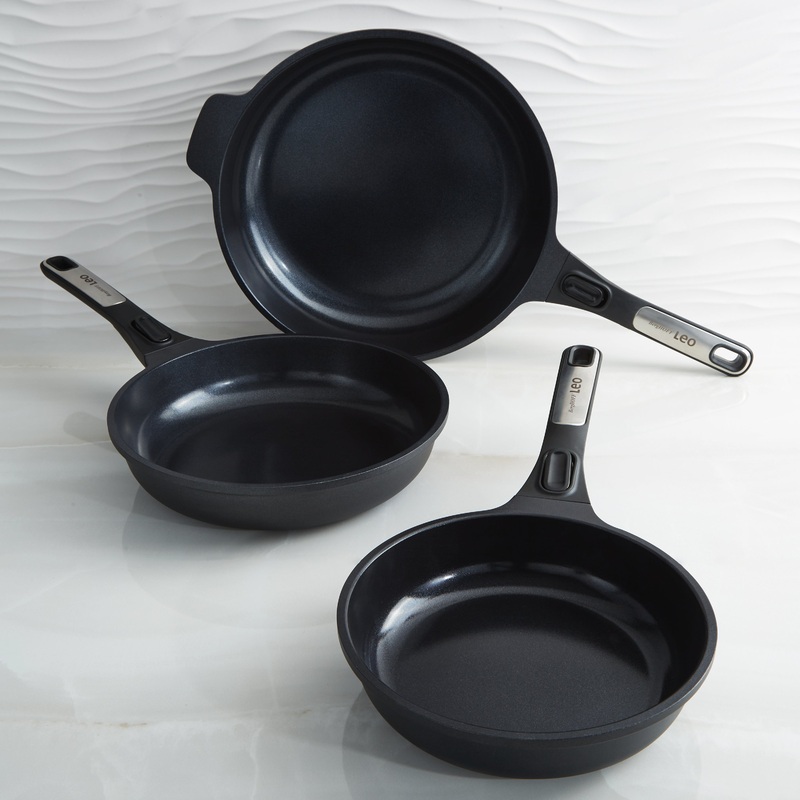 BergHOFF Leo Phantom 3pc Nonstick Ceramic Fry Pan Set, Recycled
