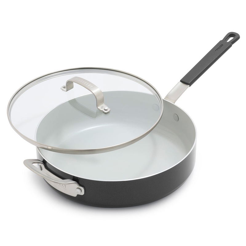 Bobby Flay by GreenPan Professional Ceramic Nonstick 4.5-Quart Saut Pan with Lid | Graphite