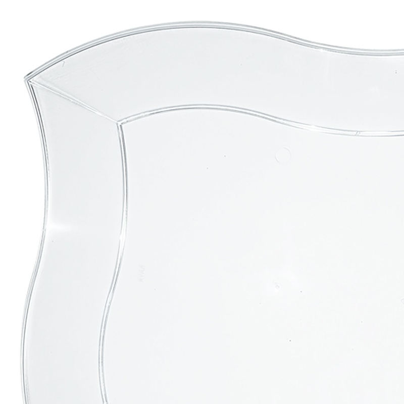 Clear Wave Plastic Dinner Plates (10″)
