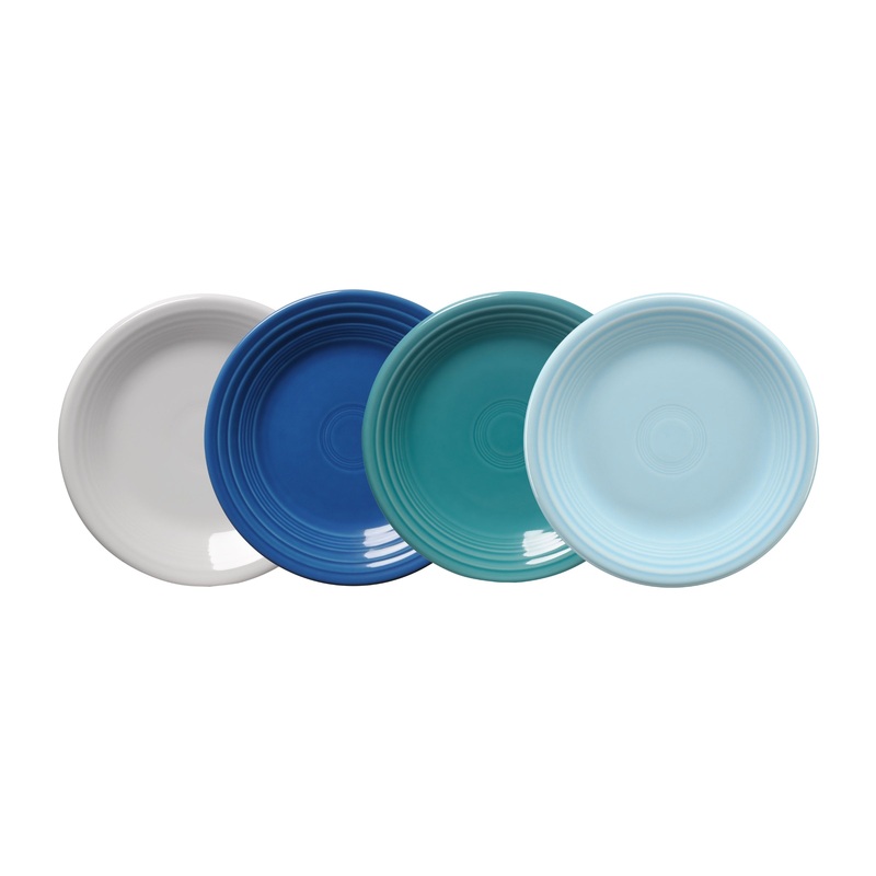 Coastal Blues Classic Rim 7 1/4 Inch Salad Plate, Set of 4