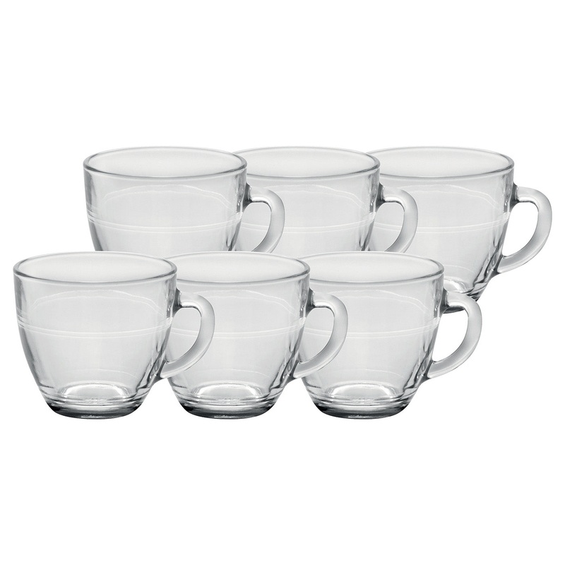 Duralex Gigogne 7.75 ounce Glass Mug, Set of 6